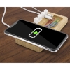 Bamboo 10W Wireless Charging Pad with Cable Organizer - Styled with Background